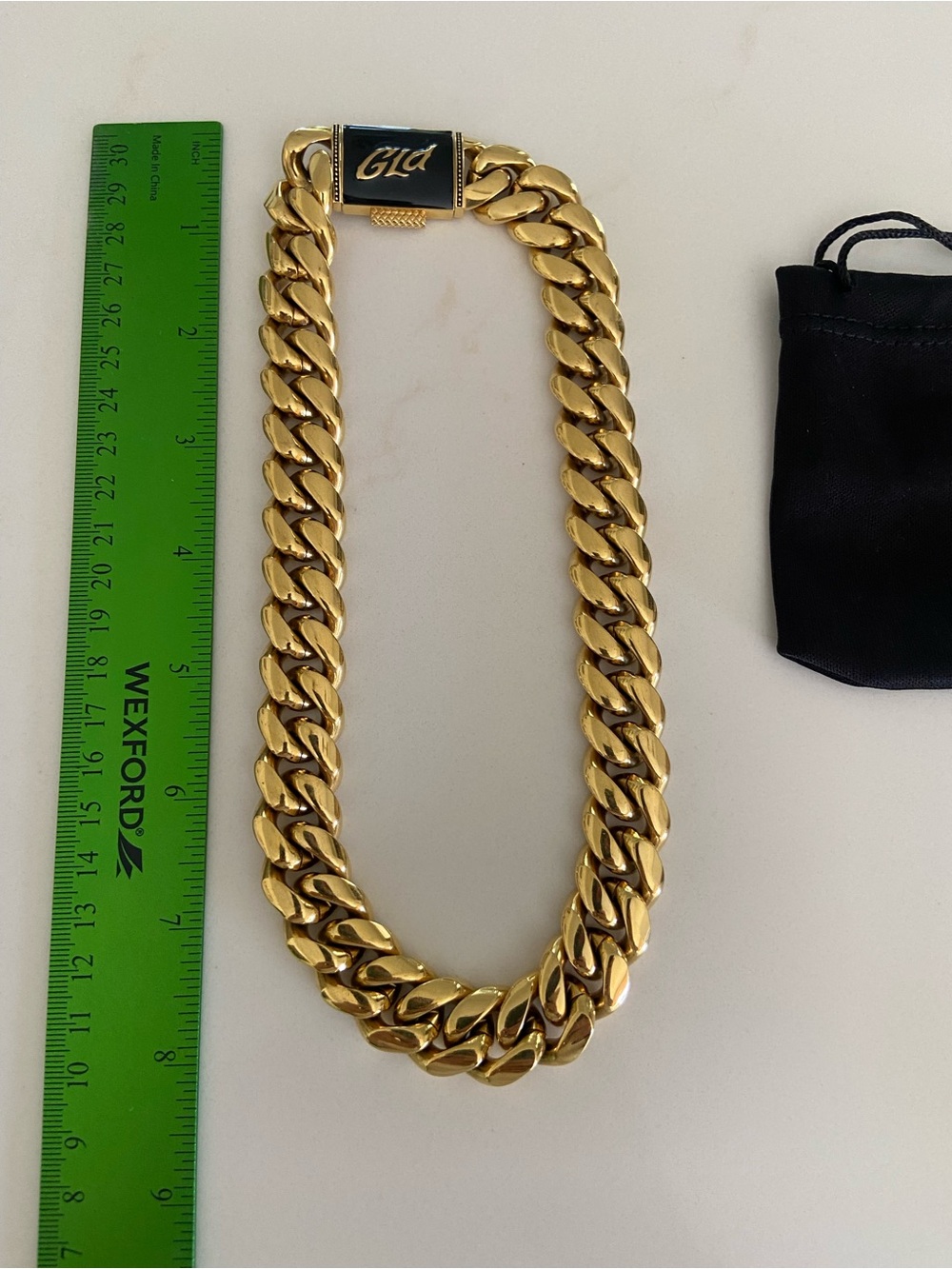 GLD Men's Gold plated Curb Chain Link Chain Style, Box Clasp Closure really nice